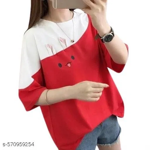 Polycotton T-shirt for Women, Red (S)