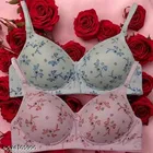 Cotton Printed Bra for Women & Girls, Multicolour, Pack of 3 