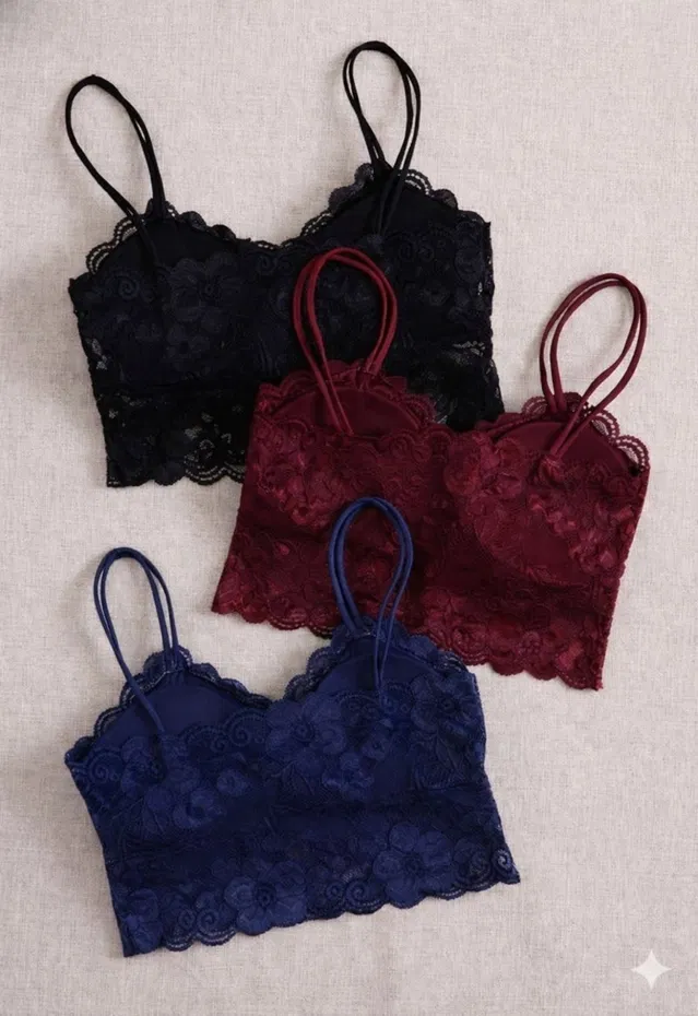 Cotton Solid Padded Bras for Women, Multicolour, Pack of 3 (32)
