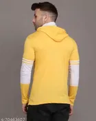 Cotton Blend Color Blocked Hoodies for Men 