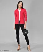 Woolen Solid Full Sleeves Sweater for Women 