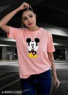 Cotton Blend Printed T-Shirt for Women, Yellow & Pink, Pack of 2 