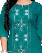 Embroidered Floral A-line Kurti for Women 