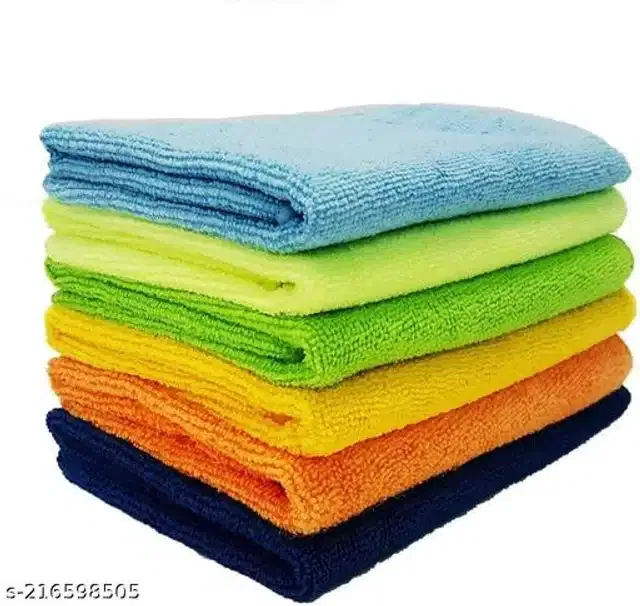 Microfiber Bath Towel (Multicolor, 40x40 cm) (Pack of 6)