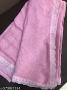 Chinnon Solid Saree For Women, Pink