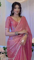 Jimmy Choo Solid Saree For Women, Pink