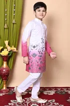 Rayon Cotton Printed Kurta with Payjama for Boys, Multicolor 