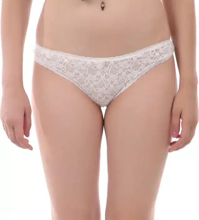 Cotton Blend Panty for Women (White, S)
