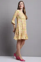 Cambric Cotton Printed Western Dress for Women 