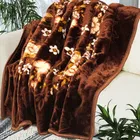 Alaqsa Printed Mink Double Blanket 2kg 90x90in Brown Floral