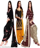 Crepe Printed Unstitched Suits for Women, Pack of 3 