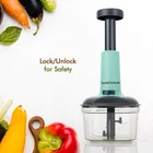 Instant Manual Push Chopper 650 ml with 1 Litre Plastic Oil Dispenser - Assorted