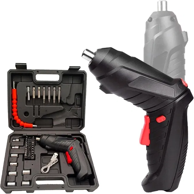 Shopper52 Electric Cordless Screwdriver Kit Set with USB Cable for Home Office (Pack of 1)