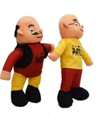 Plush Stuffed Motu-Patlu Soft Toys for Kids, Multicolor, Set of 2