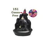 Poly Resin Decorative Aadiyogi Mahadev Incense Holder with 151 Pcs Cones (Multicolor, Set of 1)