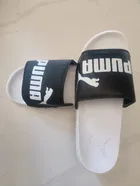 White Synthetic Leather Sliders for Men 