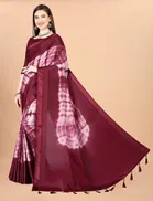 Chinon Solid Saree for Women 