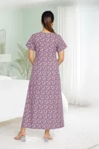 100% Cotton Floral Print Nightdress for Women 