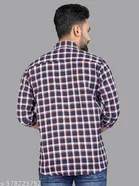 Polycotton Checked Shirts for Men, Blue 