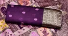 Litchi Silk Zari Woven Saree for Women, Purple 