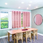 Sheer Plain Pink Window Curtain 5ft Combo 