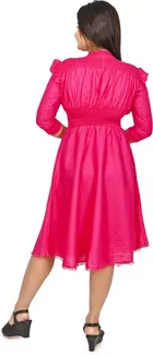 Cotton Solid Dress for Women 