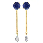 Designer Gold Plated Chain Drop Earrings Set for Women & Girls 