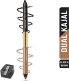 Shryoan Smudge Proof Dual Kajal With Sharpener, Black & Brown, 1.35 g, Pack Of 1