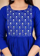 Solid Crepe Kurtis for Women, Royal Blue 