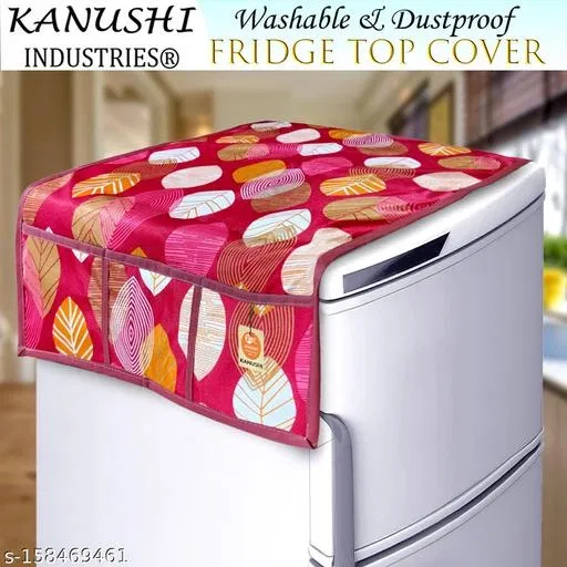 KANUSHI Industries® Fridge Cover for Top/Refrigerator Cover (Color:Maroon)(FRI-Long-LEVS-Maroon-TOP)…