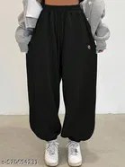 Cotton Blend Solid Trousers for Men, Black 