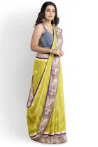Silk Solid Saree for Women 