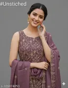 Embroidered Floral Georgette Punjabi/All Over Suits Semi-Stitched Suits 