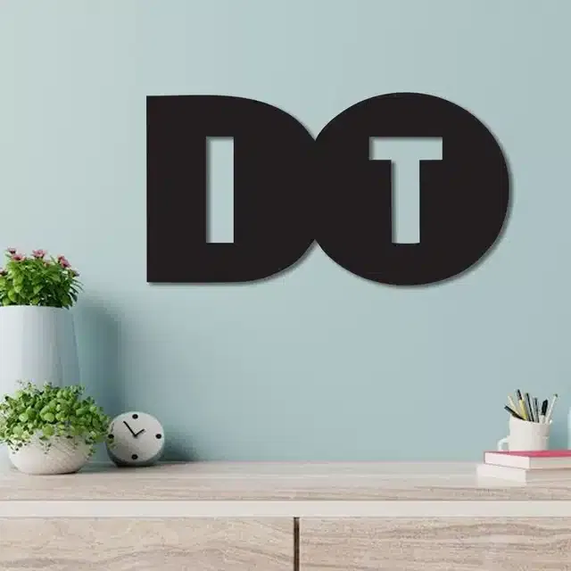 Wooden Self Adhesive Wall Sticker (Black)