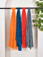 Net Self-Design Dupatta for Women (Multicolor, 2.2 m)