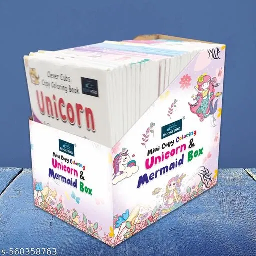 Magical Unicorn & Mermaid Coloring Box – Set of 40 Small Copy Books to Inspire Creativity in Young Artists