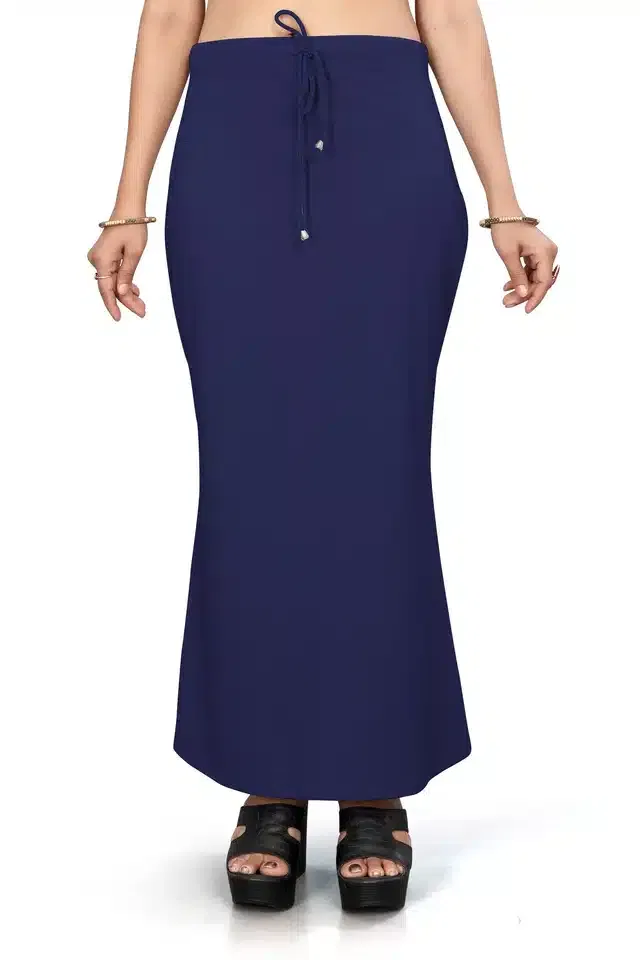 Lycra Solid Saree Petticoat for Women (Navy Blue, XXL)