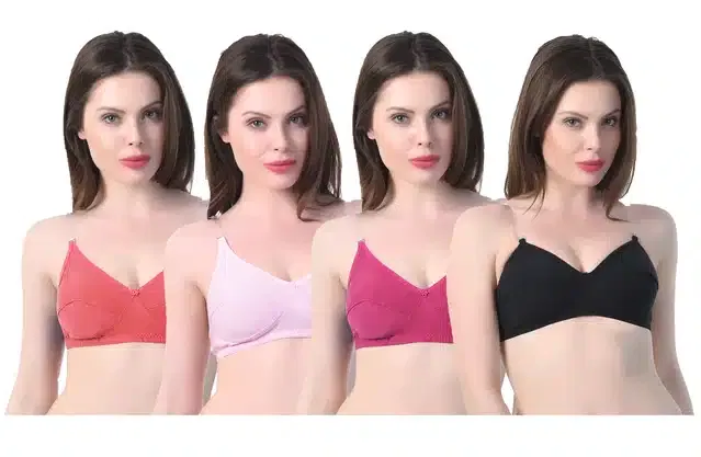 Non Padded Bra for Women (Pack of 4) (Multicolor, 38B)