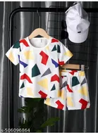 Hosiery Cotton Printed Clothing Set for Kids, Multicolor 