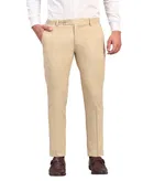 Slim Fit Trousers for Men (Khakhi, 30)