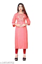 Rayon Slub Printed Kurti for Women 