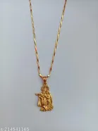 Brass Locket with Chain (Golden, Set of 1)