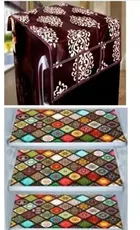 Knit Printed Fridge 3 Pcs Mat with Top Cover 