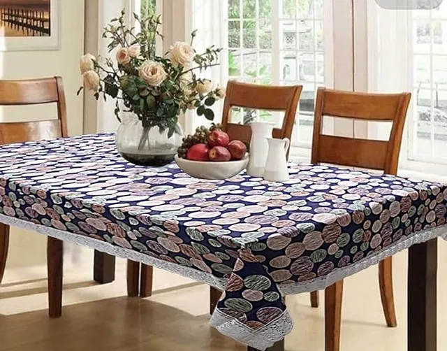 PVC Printed 4 Seaters Table Cover (Multicolor, 40x60 inches)