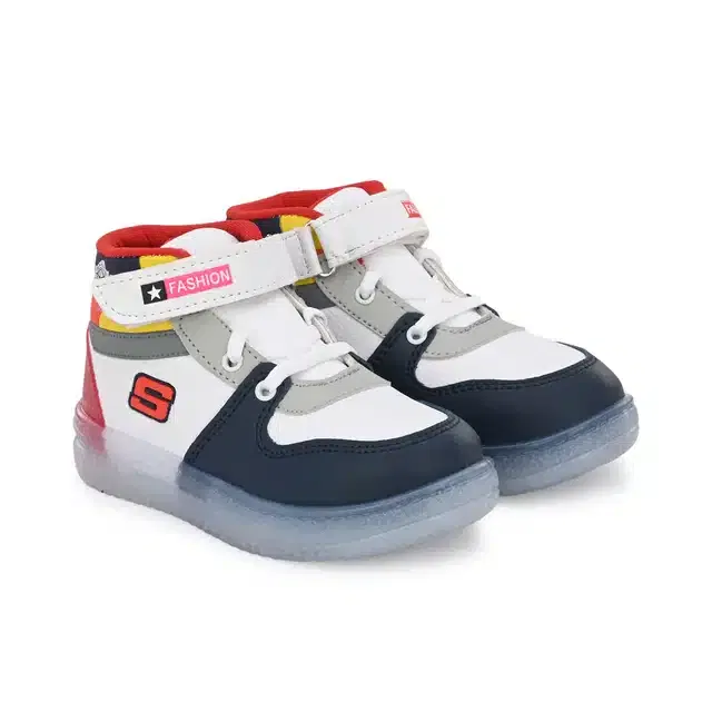 Casual Shoes for Boys (White & Blue, 7)