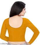 Lycra Ready Made Blouse for Women, Yellow 