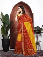 Georgette Bandhini Saree for Women 