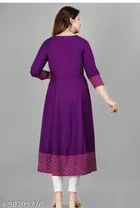 Anarkali Rayon Solid Kurti for Women 