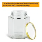 Afast 250Ml Transparent Gold Lid Glass Hexagone Jars | Best Quality Glass Jars For Your Home And Kitchen 