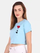 Cotton Blend Printed Top for Women 